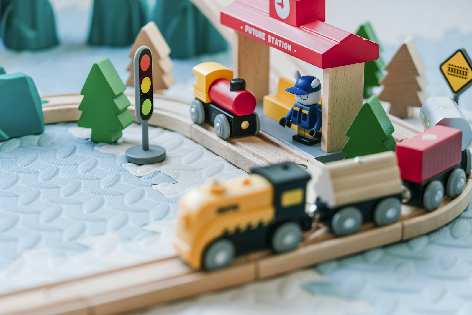 A bright family room with accessible toy storage and a reading corner